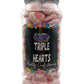 Strawberry & Cream Triple Hearts Retro Sweets Gift Jar - 600g