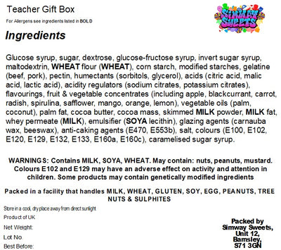 Teacher Thank You Gift Box Filled With Sweets