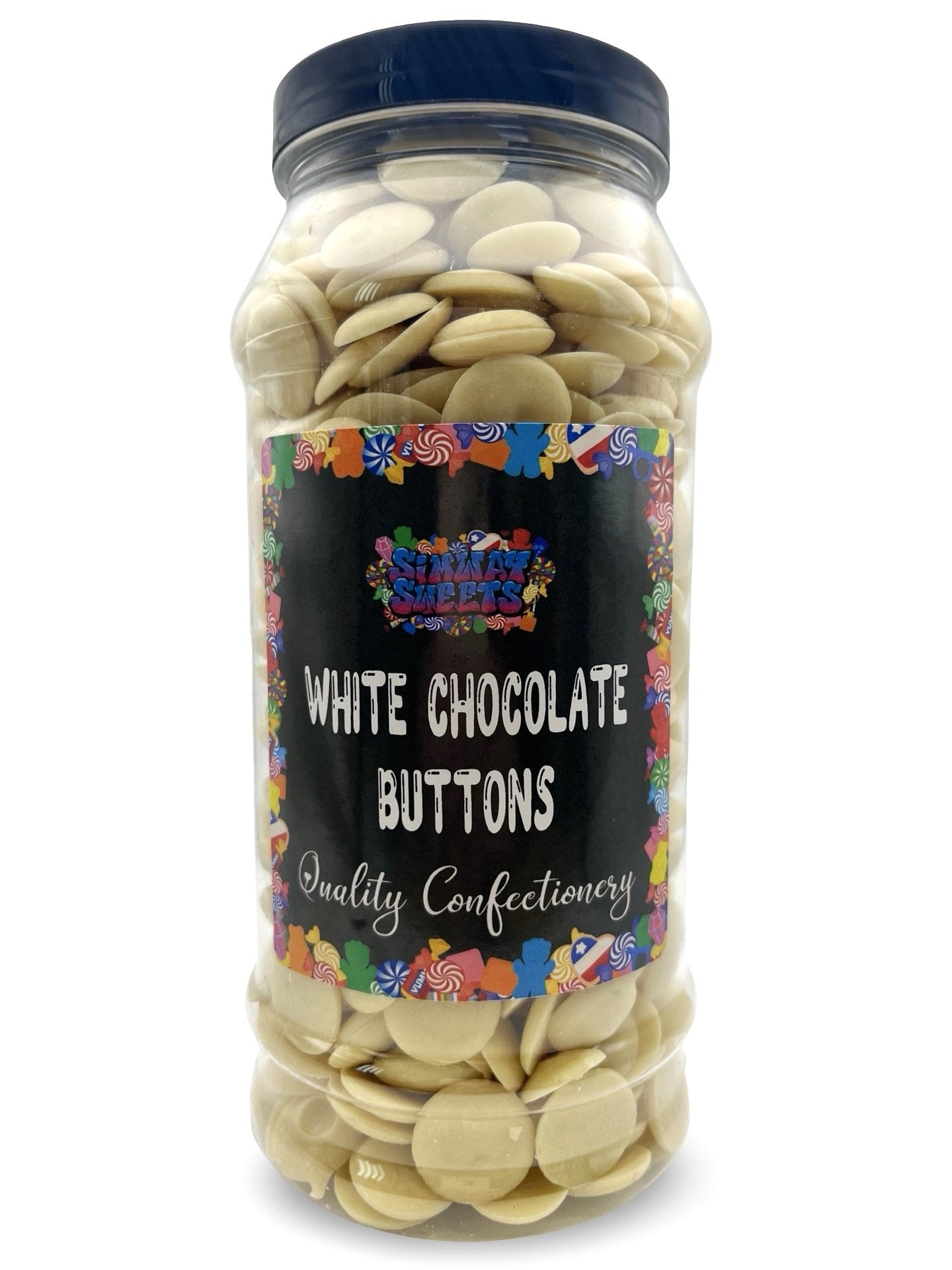 White Chocolate Buttons Drops Retro Sweets Gift Jar - 690g