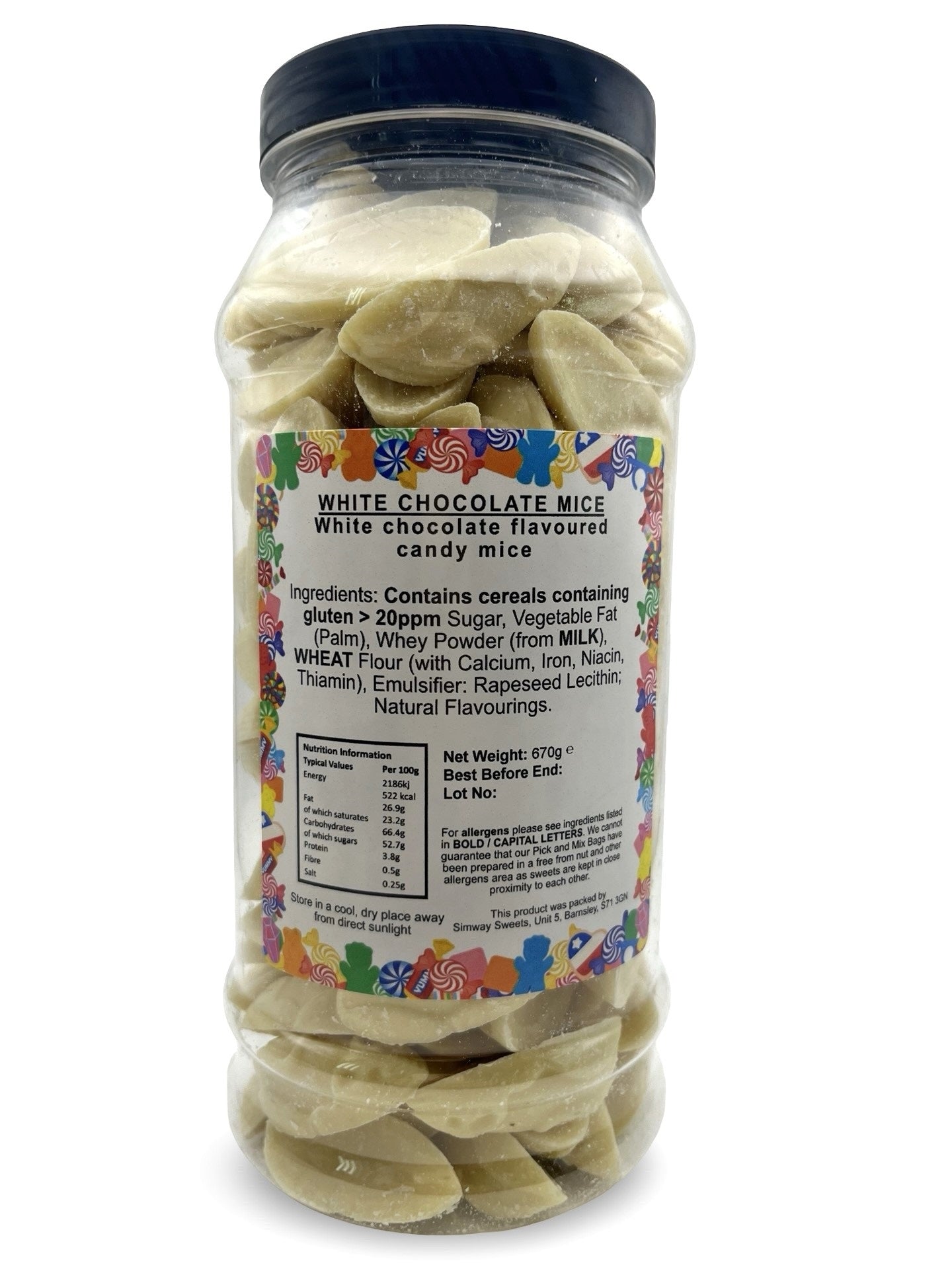 White Chocolate Mice Retro Sweets Gift Jar - 670g