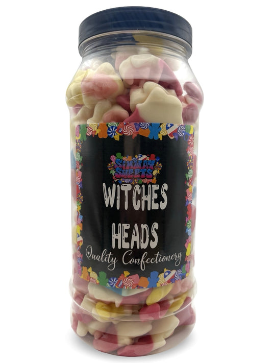 Jelly Witches Heads Sweets Gummy Retro Sweets Gift Jar - 705g