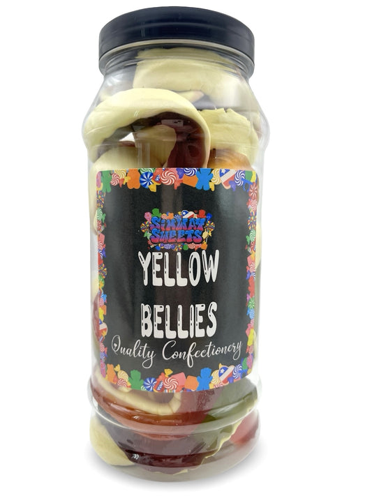 Yellow Bellies Gummy Foam Snakes Retro Sweets Gift Jar - 670g