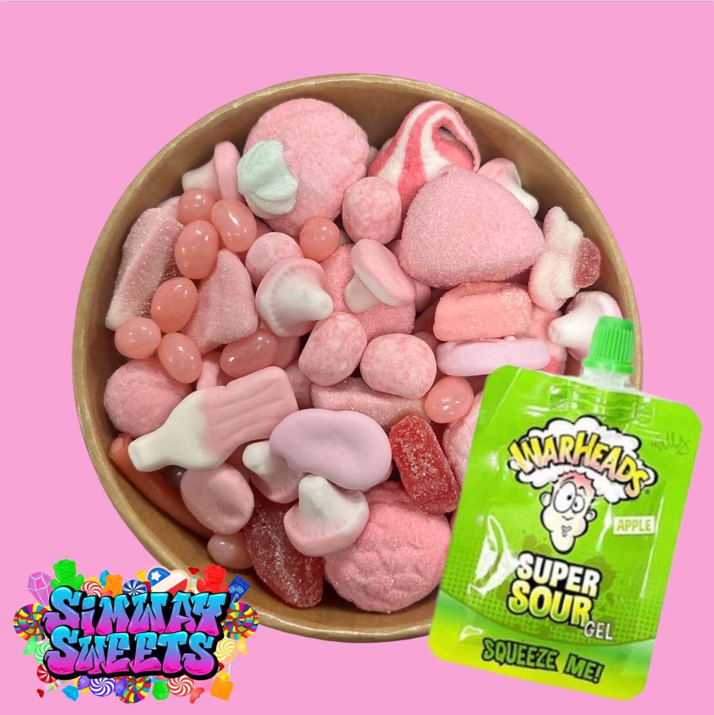 Pretty In Pink Candy Salad - With Gel