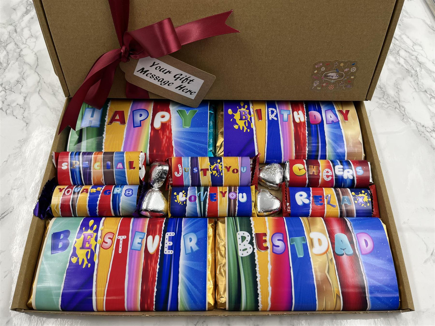 Fun Novelty Birthday Chocolate Wrapper Gift Box - Best Dad