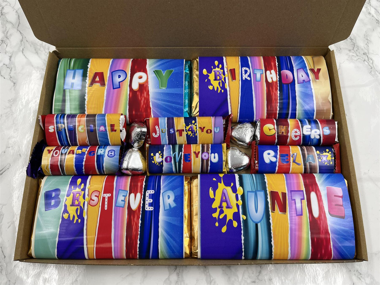 Fun Novelty Birthday Chocolate Wrapper Gift Box - Auntie