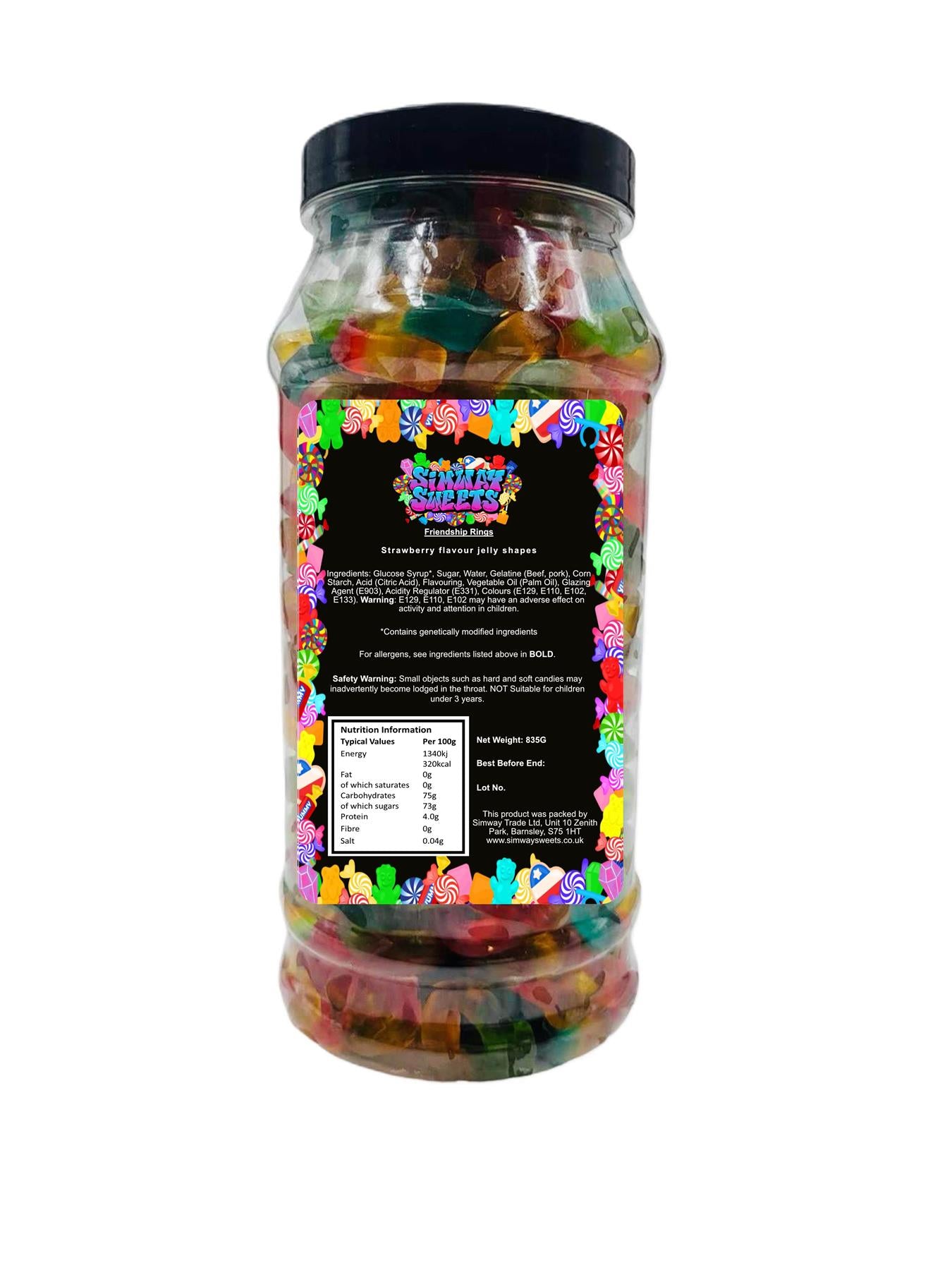 Friendship Rings Gummy Retro Sweets Gift Jar - 835g