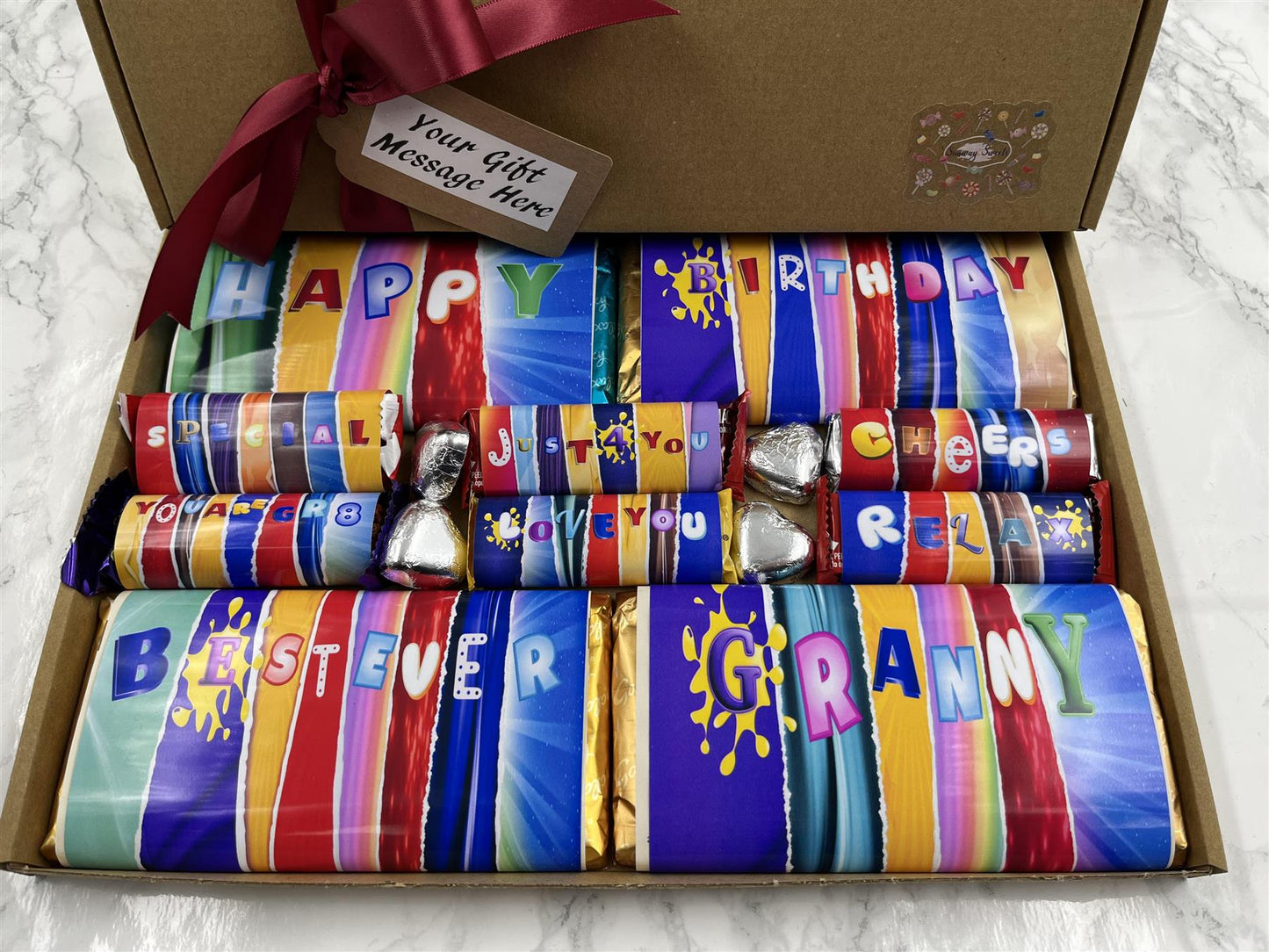 Fun Novelty Birthday Chocolate Wrapper Gift Box - Granny