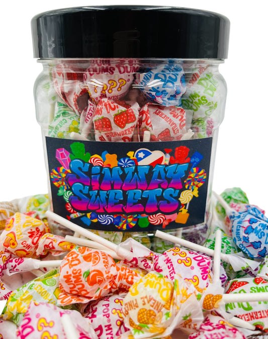 Simway Sweets Jar 400g - Dum Dum Lollipops - Individually Wrapped American Sweets - Approximately 55 Pieces