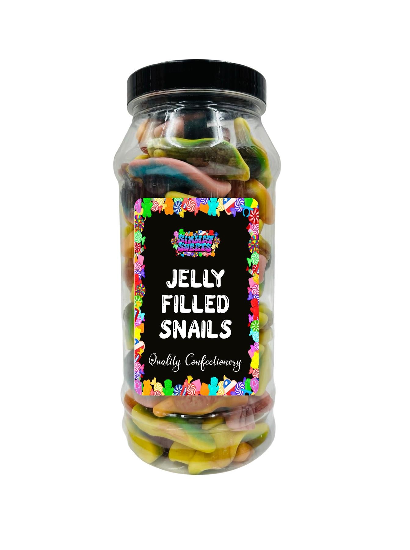 Jelly Snails Jelly Filled Sweets Gummy Retro Sweets Gift Jar - 630g