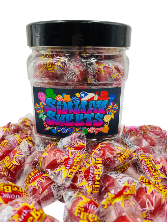 Simway Sweets Jar 600g - Atomic Fireballs - Individually Wrapped American Sweets - Approximately 80 Pieces