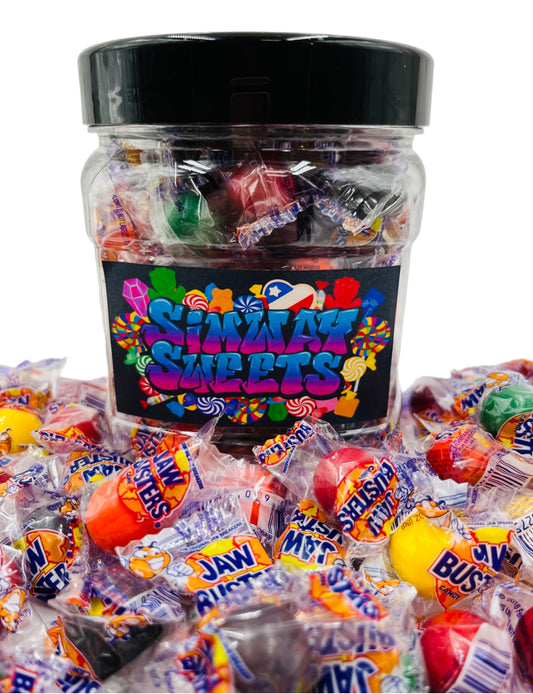 Simway Sweets Jar 590g - Jaw Busters Candy - Individually Wrapped American Sweets - Approximately 88 Pieces