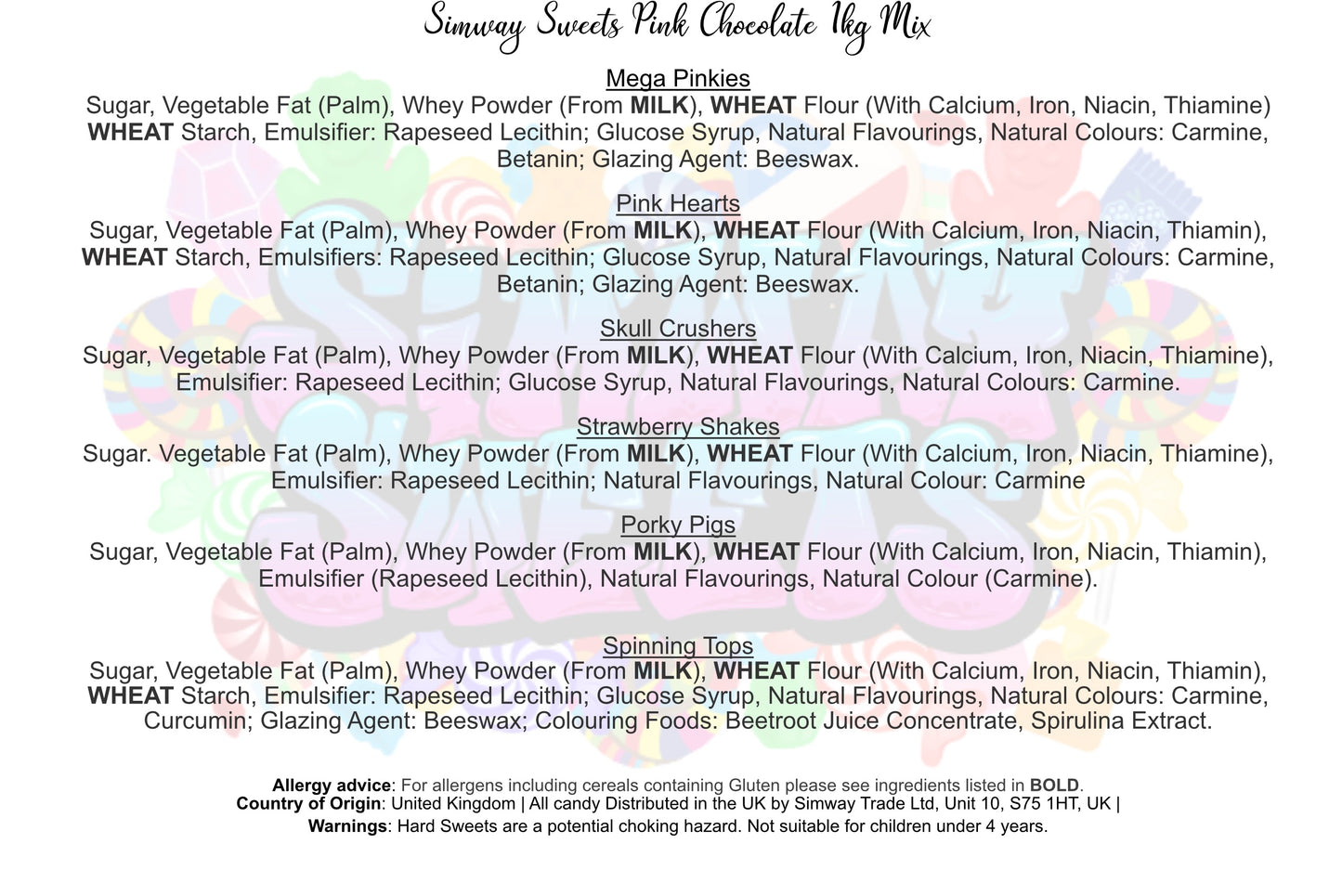 Pink Chocolate 1KG Pick 'n' Mix Bag