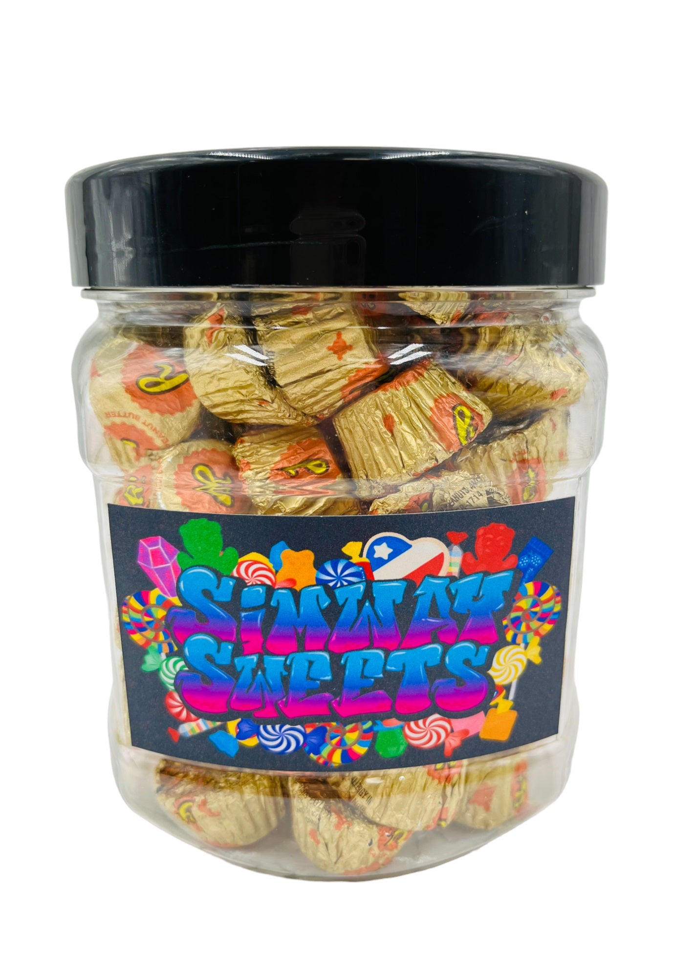 Simway Sweets Jar 755g - Reese's Peanut Butter Cups - Individually Wrapped American Chocolate - Approximately 70 Pieces