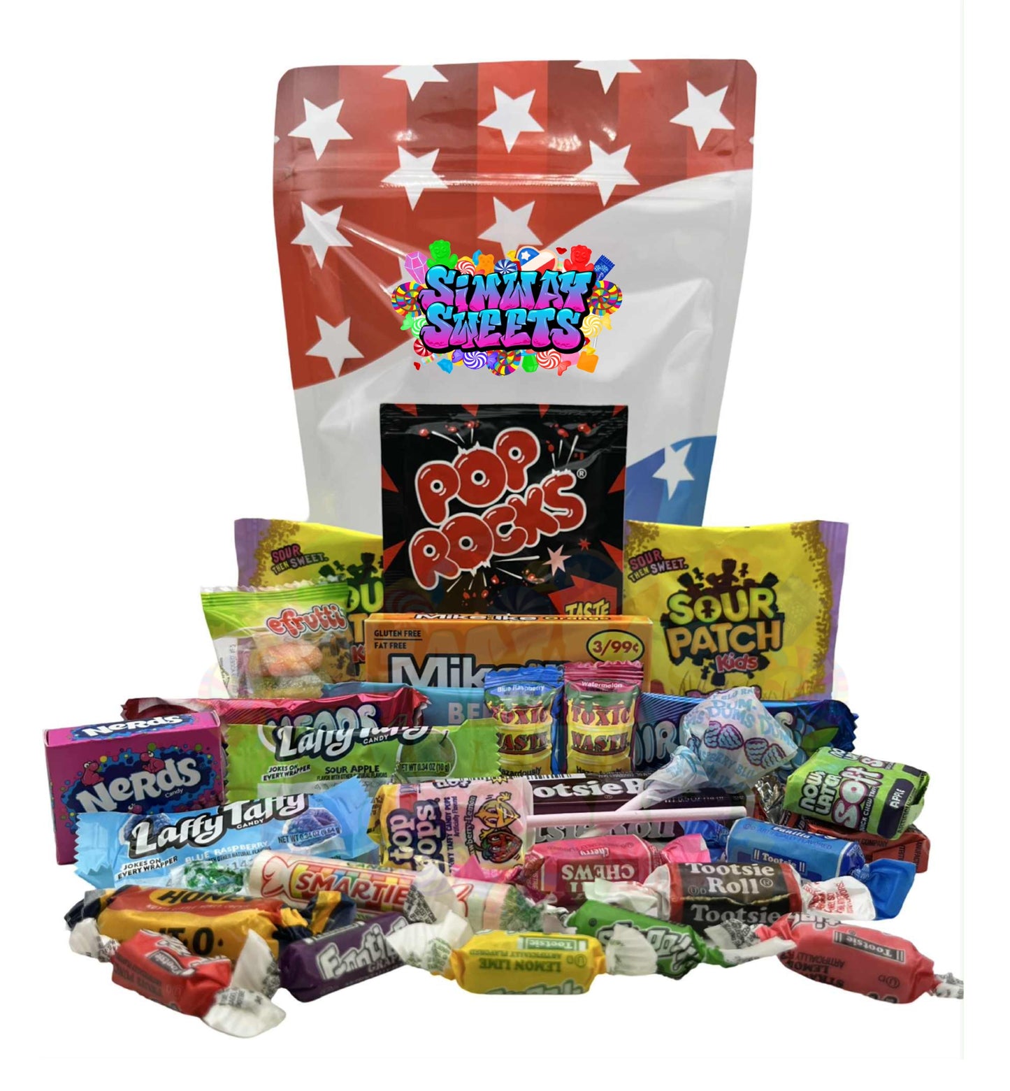 American Candy Miniatures Mix Bundle With USA Themed Bag