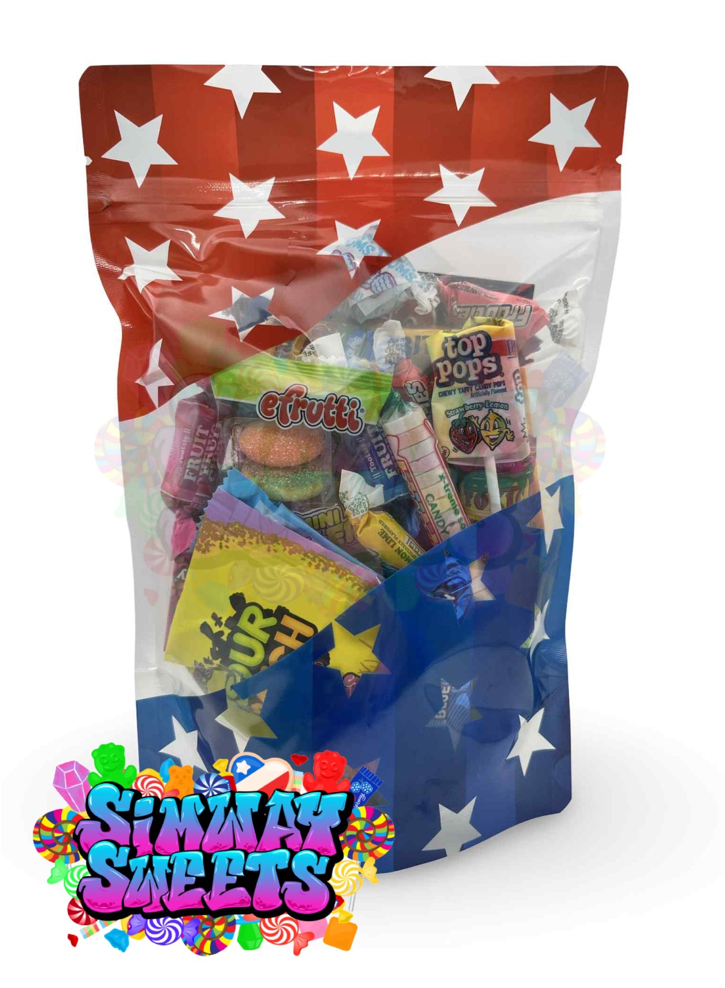 American Candy Miniatures Mix Bundle With USA Themed Bag
