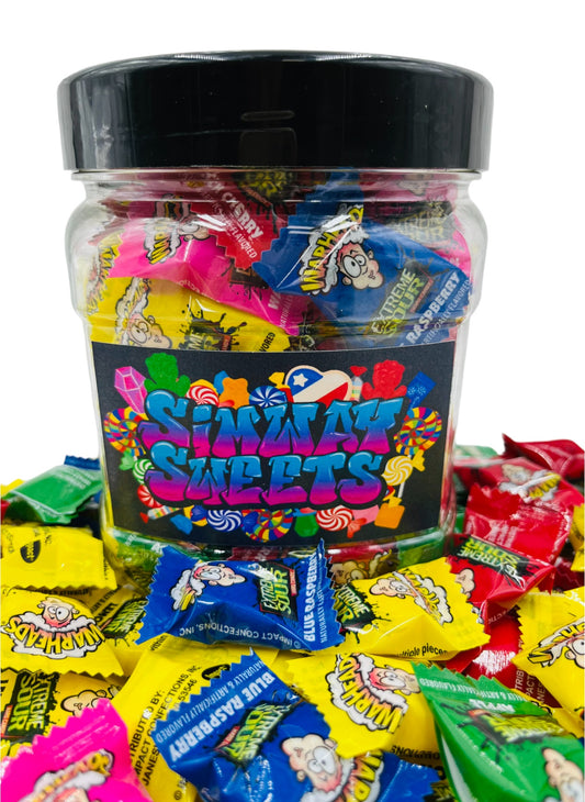 Simway Sweets Jar 435g - Warheads Individually Wrapped American Sweets - Approximately 80 Pieces