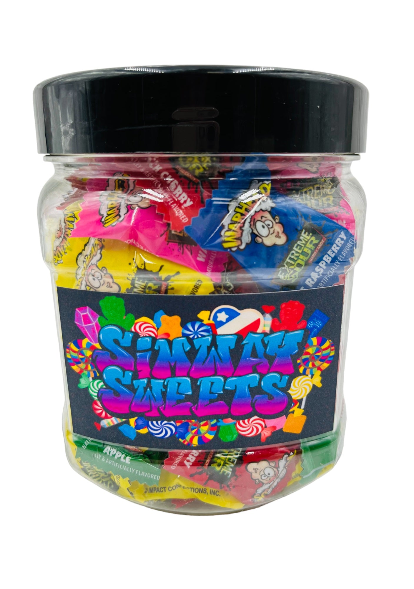 Simway Sweets Jar 435g - Warheads Individually Wrapped American Sweets - Approximately 80 Pieces
