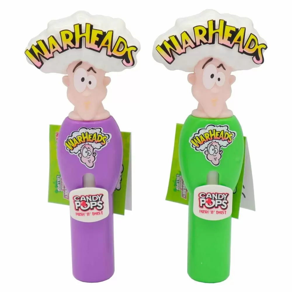 Warheads Candy Pops Push N Twist Lollipop - 8g