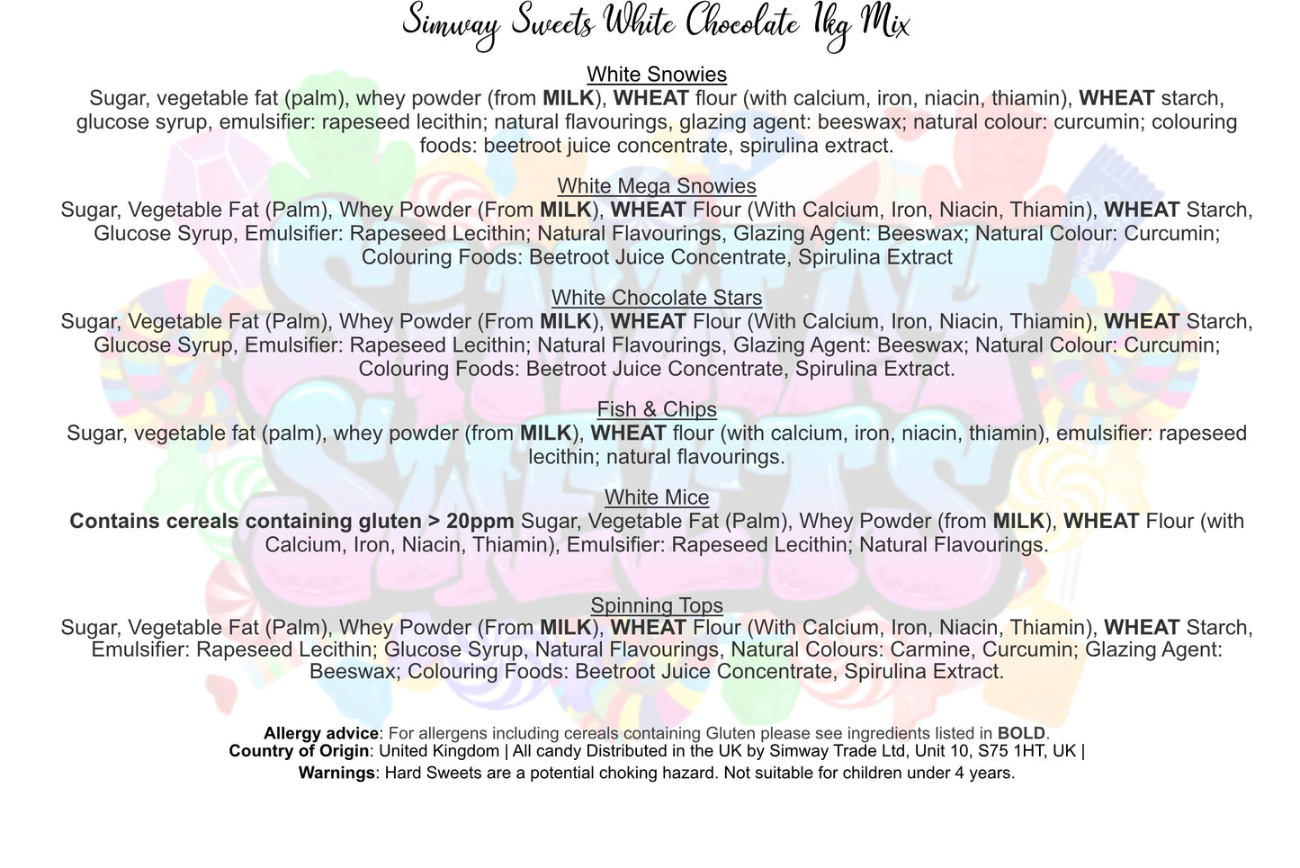White Chocolate 1KG Pick 'n' Mix Bag