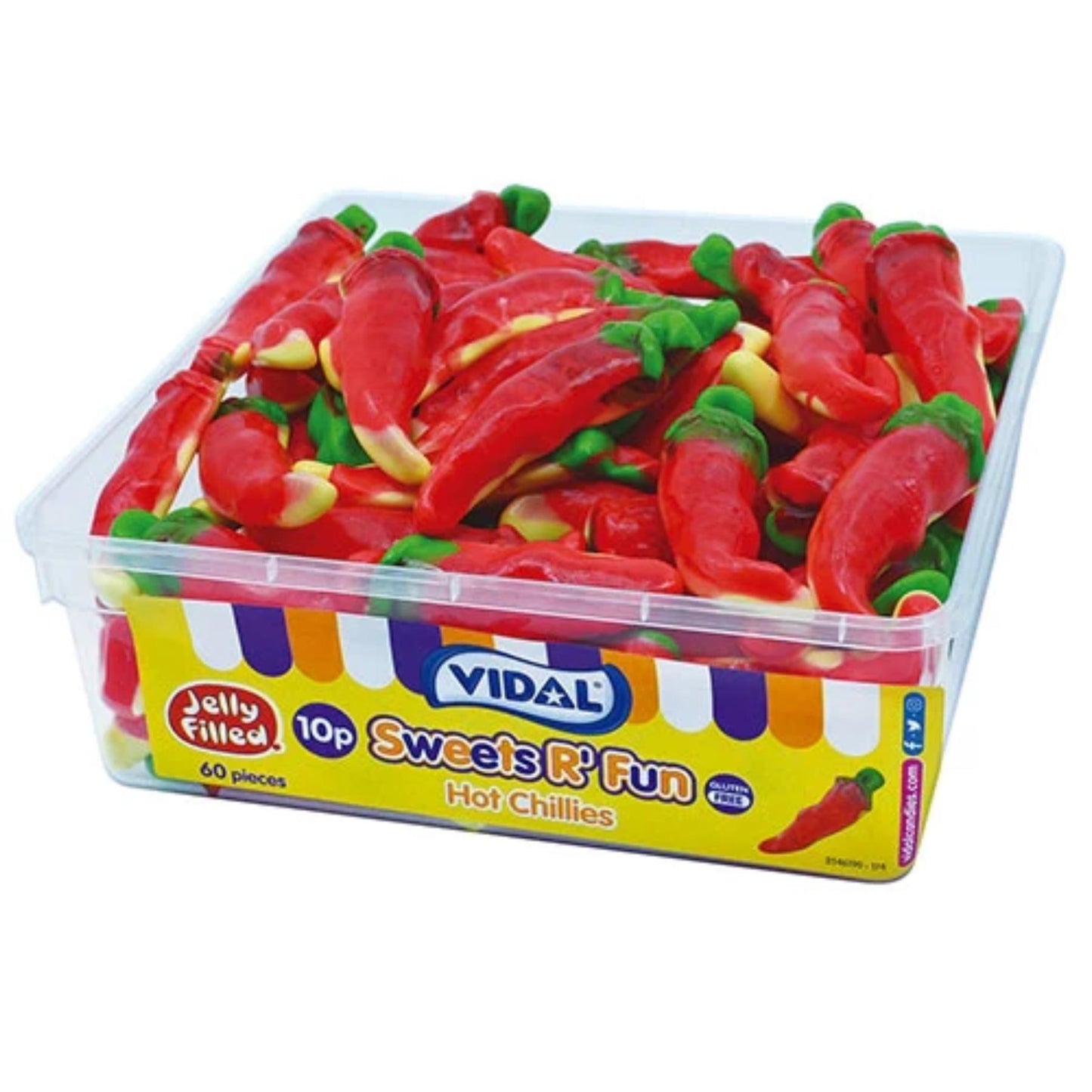 Vidal Tub - Hot Chillies 60 Pieces 708g
