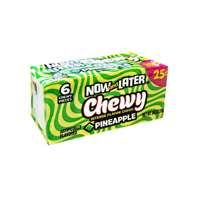 Now & Later 6 Piece CHEWY Pineapple Candy 0.93oz (26g)