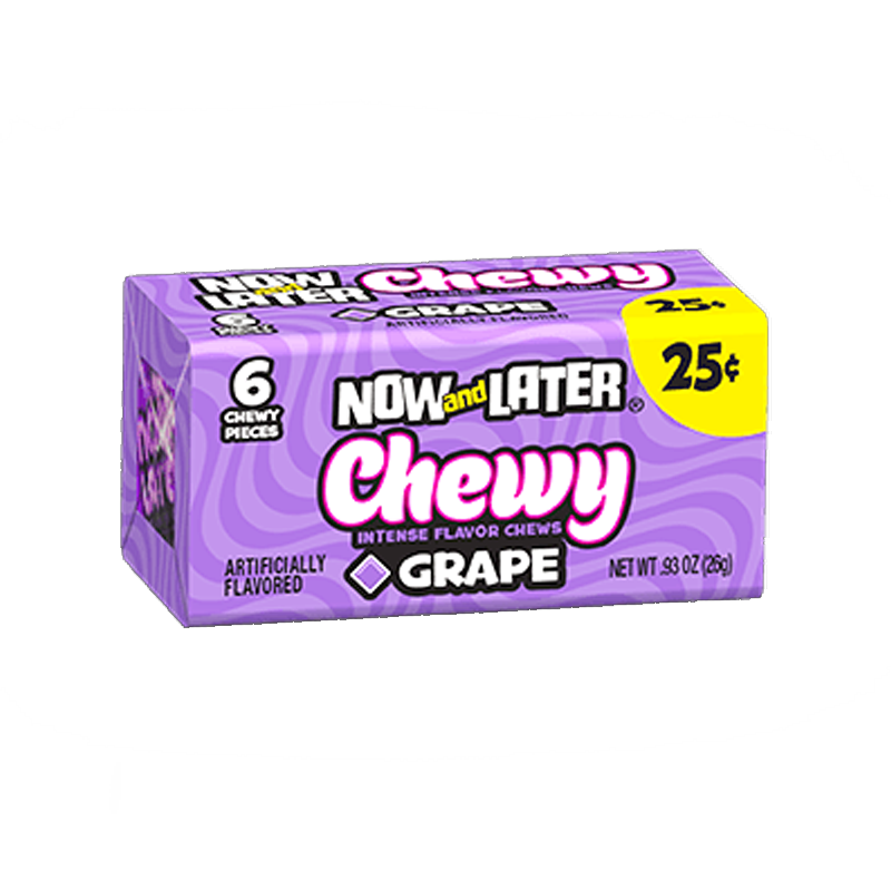 Now & Later 6 Piece CHEWY Grape Candy 0.93oz (26g)